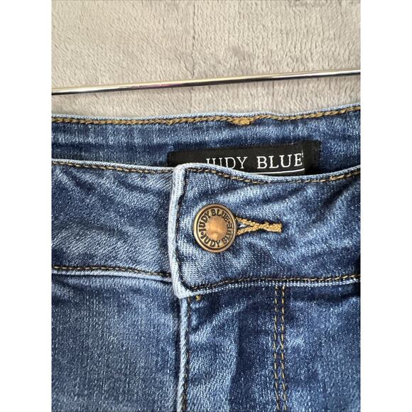 Judy Blue Jeans 16W Capri Fit Jeans Medium Wash Distressed Stretch Casual 22"Leg - Picture 4 of 16